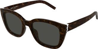 Saint Laurent M176 Zonnebril - Dames - Zonnebrillen - Bruin - 53 MM - Nylon - Accessoires