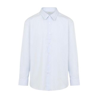 Saint Laurent Formal Shirts, male, Blue, Size: 2XL Cotton Shirt