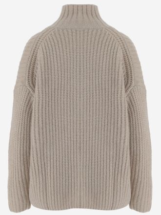 Allude Womens V-Neck Sweater Cashmere And Silk Beige