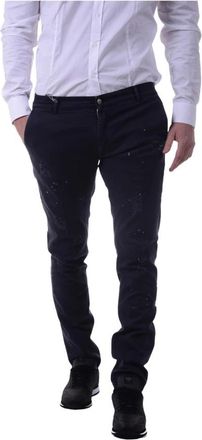 Daniele Alessandrini Slim-fit Broeken - Heren - Slim Fit Broeken - Blauw - W31 - Leer - Broeken