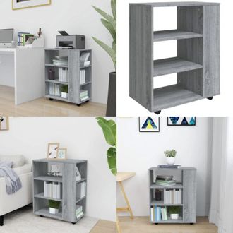 vidaXL Armadietto con Ruote Grigio Sonoma 60x35x75cm Legno Multistrato - Armadietto con ruote - Armadietto per scrivania
