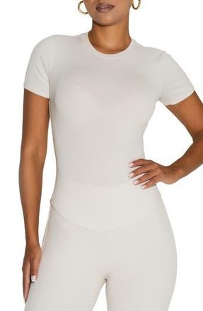 Naked Wardrobe The Rib T-Shirt in Cream at Nordstrom Rack, Size X-Small