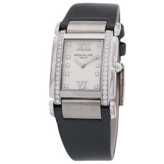 Patek Philippe Pre-owned Patek Philippe Twenty 4 Diamond White Dial White Gold Ladies Watch 4920G/010