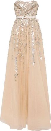 Saiid Kobeisy Tulle Stapless Dress With A Dotted Beading