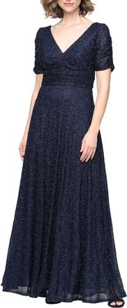 Alex Evenings Sequin Empire Waist Gown in Navy at Nordstrom, Size 10