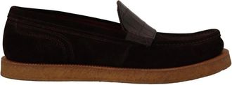 Dolce & Gabbana Bruine Su&egrave;de Leren Instappers Mocassin Schoenen - Heren - Loafers - Bruin - 44 EU - Su&egrave;de - Schoenen