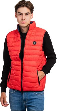U.S.Polo Association Omkeerbaar Herenvest 46019-A133-575 Rood/Marine - Heren - Bodywarmers - Rood - S - Polyester - Jassen