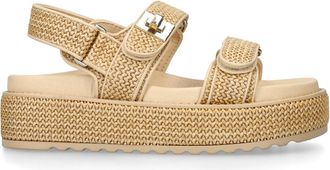 Steve Madden Womens Bigmona Raffia Sandals - Beige - Size UK 6