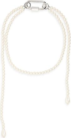 Simone Rocha Faux Pearl Carabiner Necklace at Nordstrom