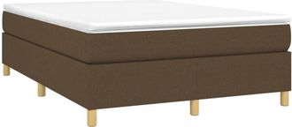 vidaXL Vidaxl - Cama Box Spring Con Colch&oacute;n Tela Marr&oacute;n Oscuro 140x200 Cm