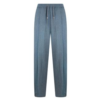 Herno Broeken, Dames, Blauw, M, Wol, Rechte broek