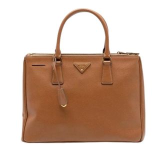 Prada Pre-owned Handbags, female, Brown, Size: ONE SIZE Pre-owned The Galleria Double Zip Tote