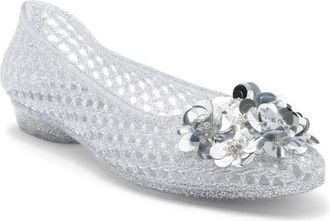 Jeffrey Campbell Whimzy Jelly Flat in Silver Glitter Silver at Nordstrom, Size 10