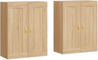 vidaXL Wall Mounted Cabinets 2 pcs Sonoma Oak Engineered Wood Vidaxl