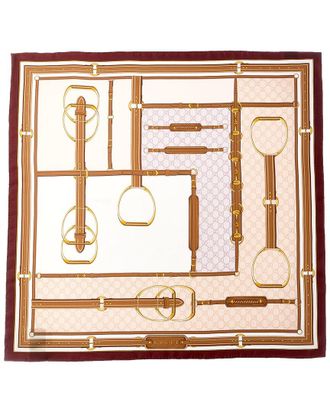 Gucci Horsebit & Gg Print Silk Scarf