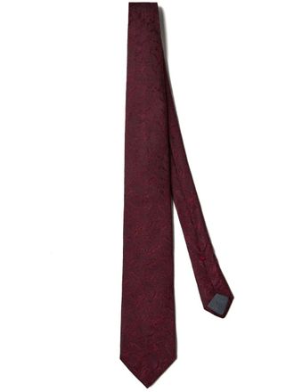 Brunello Cucinelli Cravatta con effetto jacquard - Rosso