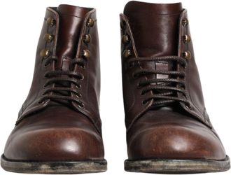 Dolce & Gabbana Brown Lace Up Short Ankle Boots Men Mens Shoes