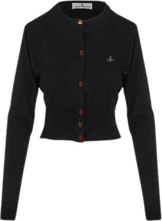Vivienne Westwood Truien & Vesten, Dames, Zwart, XS, Cropped Cardi Sweater
