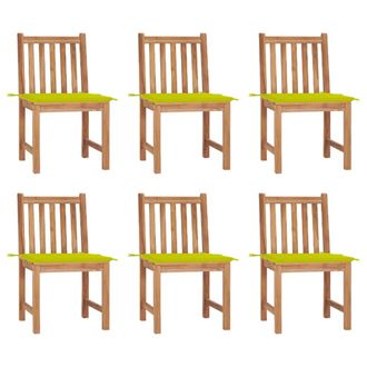 vidaXL Sillas De Jard&iacute;n 6 Unidades Con Cojines Madera Maciza De Teca Vidaxl