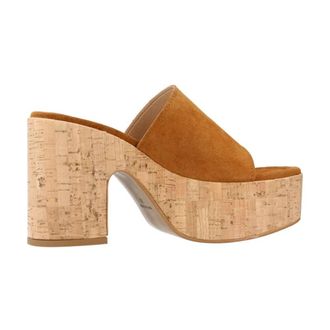 Yellow Plateau Hakken Muiltjes Sandalen - Dames - Muiltjes - Bruin - 39 EU - Schoenen