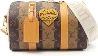 Louis Vuitton Vintage, unisex, Bruin, ONE Size, Leer, Tweedehands Canvas Louis Vuitton tassen