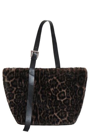 Apparis Esti Leopard Pluche Faux Fur Tote in Dark Leopard at Nordstrom
