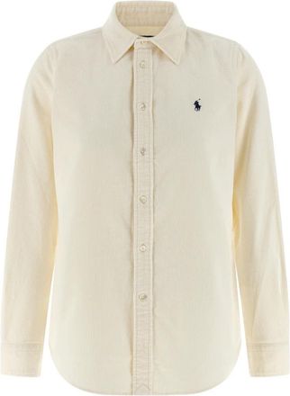 Polo Ralph Lauren Stretch Slim Fit Katoenen Corduroy Overhemd - Dames - Overhemden - Beige - S - Katoen - Overhemden