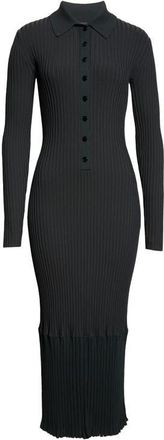 Proenza Schouler Luiza Sunburst Long Sleeve Rib Sweater Dress in Bottle Green at Nordstrom, Size X-Large