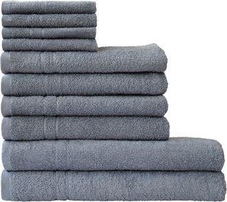 Dyckhoff Handtuch Set »Kristall« Set 10 Stk. Walkfrottee mit feiner Bordüre, Duschtücher, Handtücher und Gästetücher