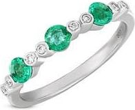 Bony Levy El Mar Diamond & Emerald Stacking Ring in Green at Nordstrom Rack, Size 6