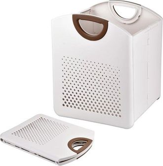 OEM Dailygoods, Cesto De Ropa Plegable, Material Pl&aacute;stico, Cesto De Ropa Sucia Plegable Asa, Cesto Ropa Sucia Resistente Transpirable Ba&ntilde;o, Blanco