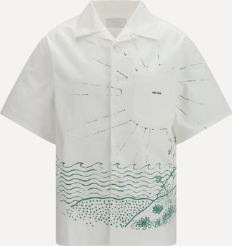 Prada Camicia oversize con stampa a onde Man M