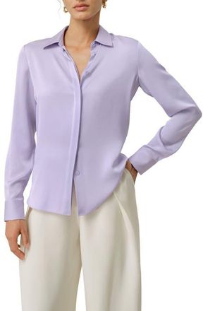 LilySilk Womens Stretch Double Georgette Shirt in Orchid Petal at Nordstrom, Size X-Large