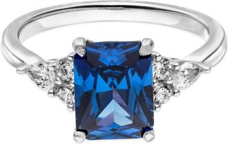 VEYNOU 14kt white gold Ava sapphire ring - unisex - 14kt Recycled White Gold/Sapphire - 52 - Silver