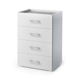 Dmora Cajones Dacet, Cajonera Con 4 Cajones Para Dormitorio, Mueble Multiusos Para Oficina O Estudio, 50x41h87 Cm, Blanco Y Cemento - Dmora