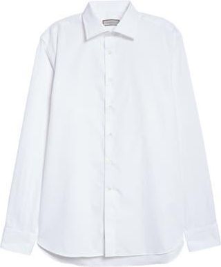 Canali Impeccabile Regular Fit Dress Shirt in White at Nordstrom Rack, Size 15.5 - R