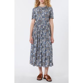 Max Mara Fascino Floral Print Midi Dress in Light Blue at Nordstrom, Size X-Small