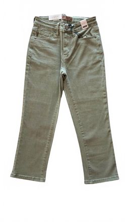 Judy Blue Womens Mid Rise Garment Dyed Capri Pants In Sage