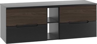 Petits Meubles Mueble bajo lavabo compartimiento encimera estratificado Negro marrón