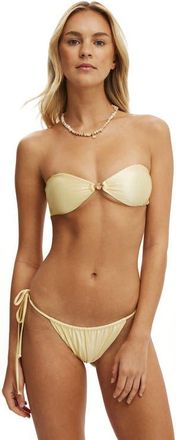 Cotton On Womens Strapless Micro Bandeau Bikini Top in Mellow Yellow Gloss at Nordstrom, Size X-Small