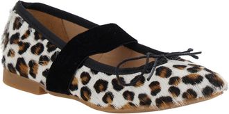 Pom dApi Girls Multicolor Ballet Shoes With Leopard Motif Rubber Ballerinas Flat