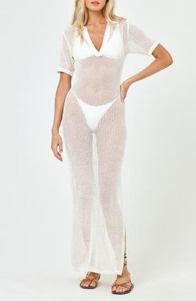 L*Space Sydney Open Stitch Cover-Up Dress in Cream at Nordstrom Rack, Size X-Small