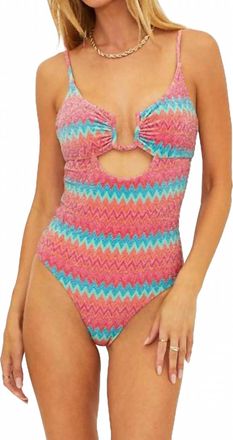 Beach Riot Lindy One Piece Swimsuit In Strawberry Ice Chevron