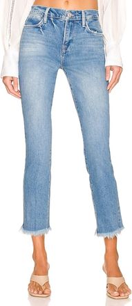 Frame Denim Le High Straight Raw In Utopia