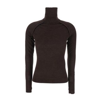 Victoria Beckham Turtlenecks, female, Brown, Size: M High Neck Top