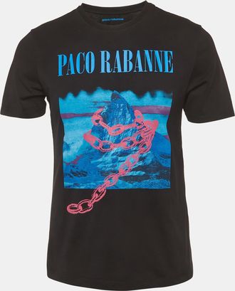 Paco Rabanne Black Montagne Print Jersey T-Shirt