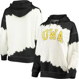 Gameday Couture Womens Gameday Couture White/Black Iowa Hawkeyes For the Fun Double Dip-Dyed Pullover Hoodie at Nordstrom, Size Small