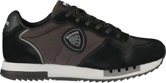 Blauer Polyurethaan Sneaker - Heren - Sneakers - Zwart - 46 EU - Leer - Schoenen