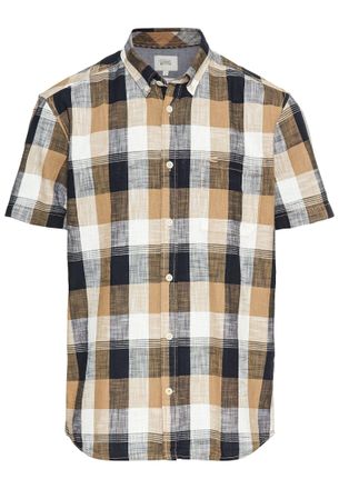 Camel Active Karohemd CAMEL ACTIVE, Damen, Gr. 3XL, N-Gr, blau (schwarz navy), Web, Obermaterial: 100% Baumwolle, kariert, h&uuml;ftbedeckend, Rundhals, Hemden Karohemd