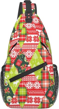 Generic Christmas New Year Snowflakes Patchwork Cloth Crossbody Bag Trendy Shoulder Bag Anti Theft Crossbody Bags For Workout Outdoors Men